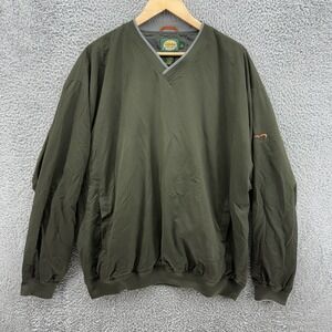 Cabelas Mens XL Tall Green Jacket Pullover Windcrest V Neck Windbreaker Golf